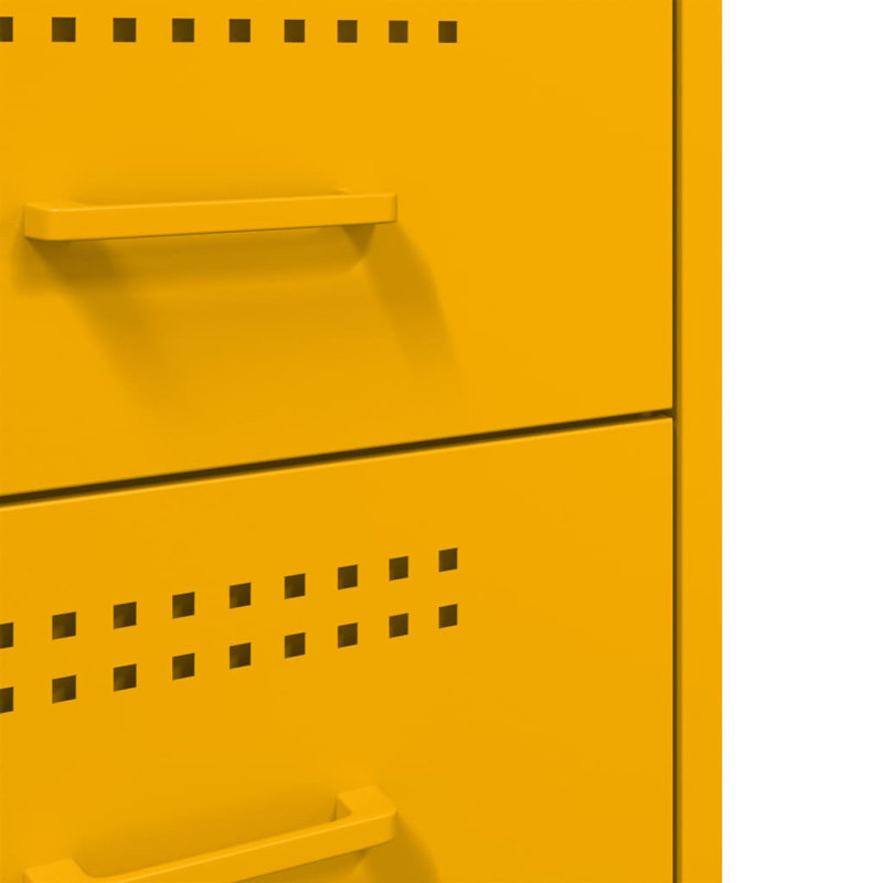 Bedside Cabinets 2 pcs 36x39x68 cm Steel, Mustard Yellow