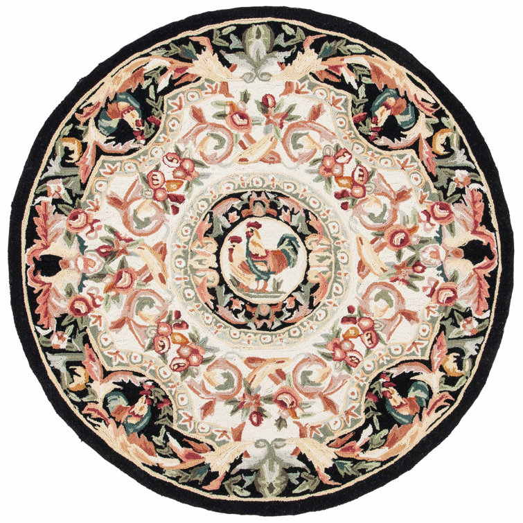 Kinchen Hand Hooked Wool Floral Rug