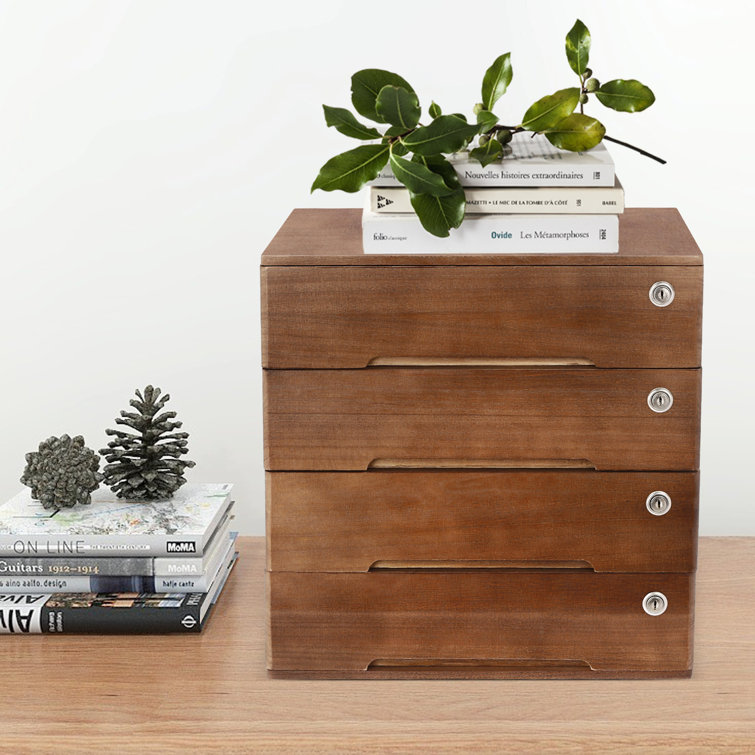 Brown Wood Desk Organizer