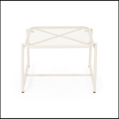 Table d'appoint élégante et durable en fer avec plateau en filet, pour la vie en plein air et le divertissement.