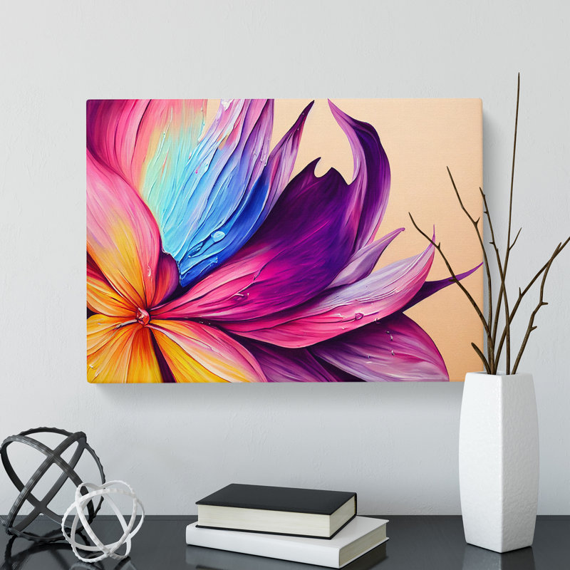 Colourful Flowers Vol.3 Abstract - Wrapped Canvas, 50cm H x 76cm W x 3cm D