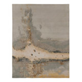 Modern Hand Knotted Abstract Area Rug