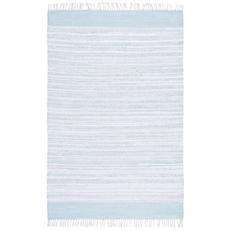 Rag Rug 401 Hand Woven Cotton Abstract Rug, Rectangle 6' x 9'