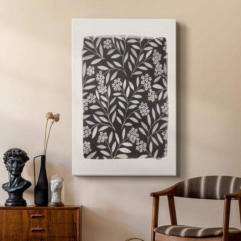 Motif floral rétro II - galerie Cavas sur mesure, H 27 po x l 18 po