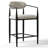 Upholstered Counter Height Bar Stools with Arms and Metal Frame-1893370432