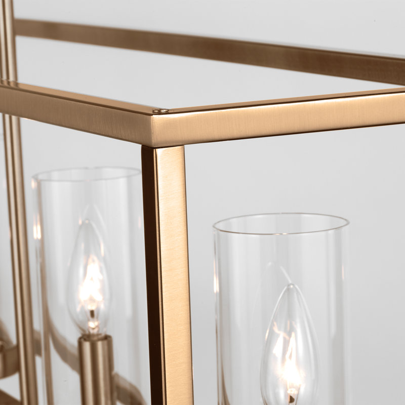 Zire Five Light Island Pendant, No, Satin Brass