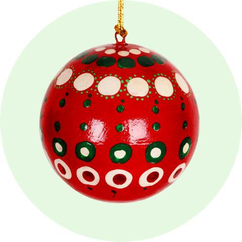 Astronaut Christmas ornament with a flag.