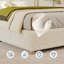 Structure de lit Cloud, lit plateforme tapissier en velours côtelé avec pattes en bois massif-858867350-858867337