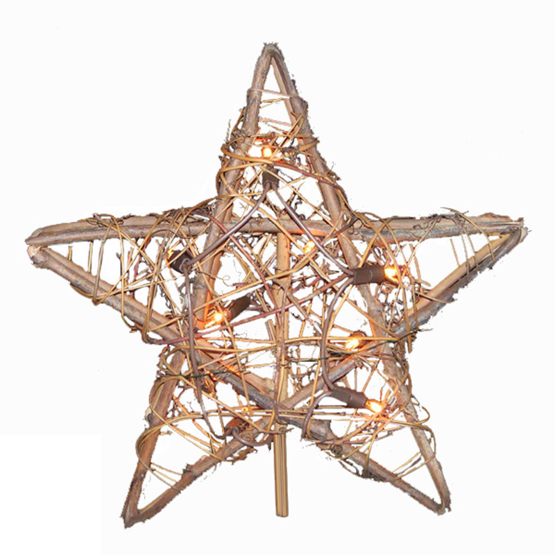 10 " Lighted Rattan Shatterproof, Natural