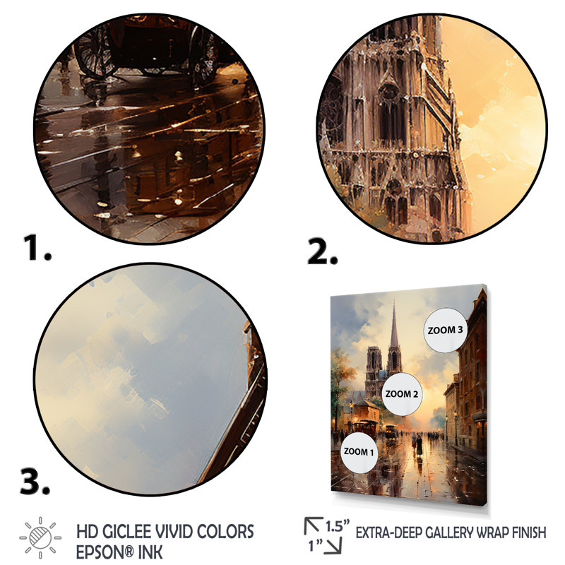 «Cassiel The Rouen Cathedral Series» par Claude I sur impression sur toile, Cadre flottant doré, H 40 po x l 30 po x P 1,5 po