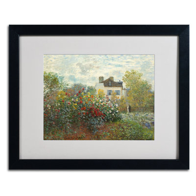  Art mural encadré - Décoration murale Claude Monet «Le jardin de l'artiste à Argenteuil» avec cadre mat - Art du salon, de la cuisine et de la salle de bain - 16 x 20