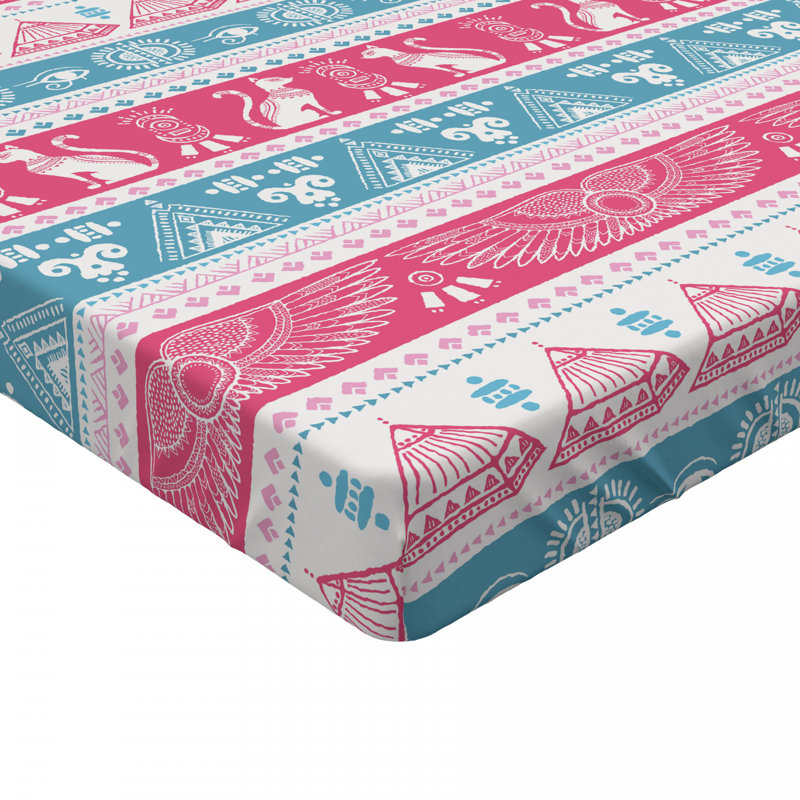 Tribal Microfiber Striped Fitted Sheet, Full/Double Fitted Sheet