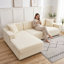 Housse de canapé en L épais en velours - Housse de canapé modulaire avec 2 housses de coussin décoratif-57081211
