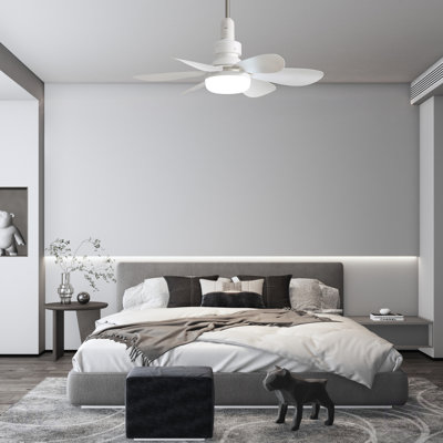 20-Inch Socket Fan Light Portable Ceiling Fan With Light And Remote, 3-Color Dimmable LED, Silent DC Motor, 2/4H Timer, Screw In Design For Small Rooms