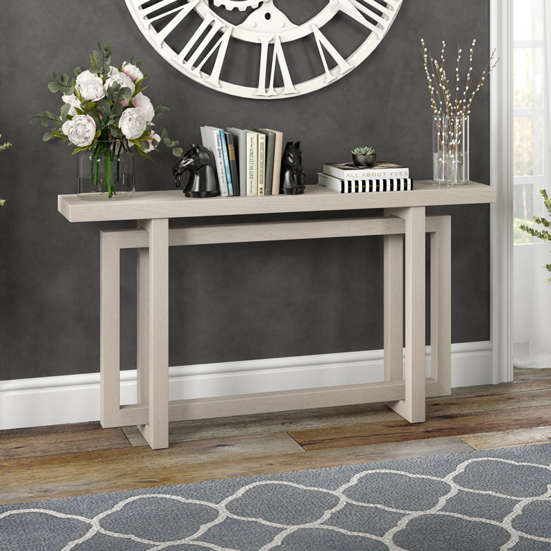 Ademide 111.7cm Console Table, Alder White, 75cm H x 139.7cm W x 25.4cm D