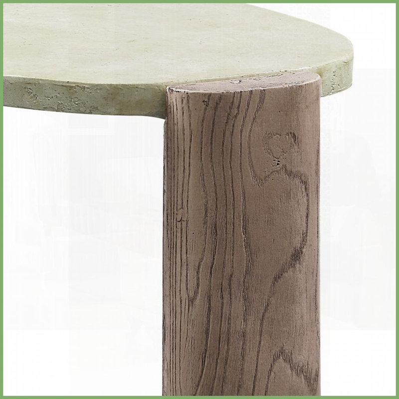 Gris patiné Table basse Oak Oblong Cement - Assemblage facile, peu encombrant pour le salon