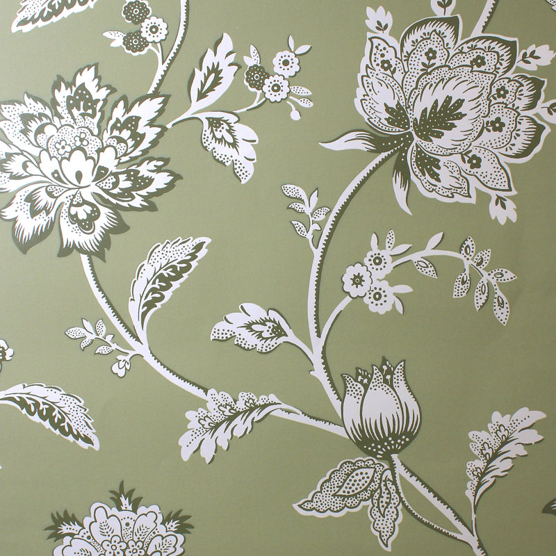 Lark Manor 10.5m x 52cm Floral Wallpaper Roll, Green