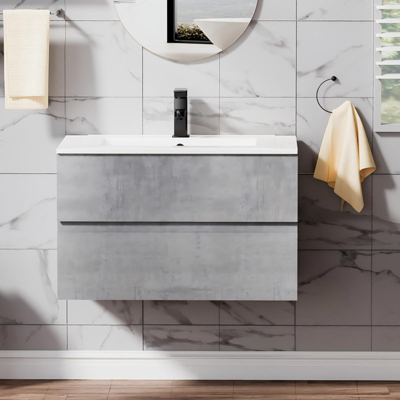 30" Wall mounted Bathroom Vanity Floating Cabinet Base Only, Sink Not Included
