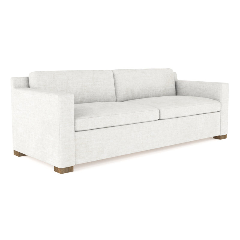 Causeuse Mercer, H 33,5 po x l 72 po x P 39 po, Velours écrasé albâtre, Naturel