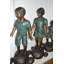 Statues en bronze cinq enfants de Michelson qui marchent ou se balancent - Taille: L 26 po x l 15 po x H 56 po.