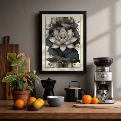 Water Lily Bloom Botanical - Framed Print