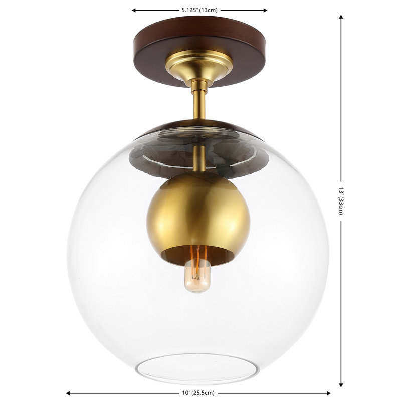Cardi Single Light Glass Semi Flush Mount