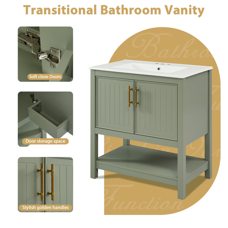18.3'' Single Bathroom Vanity with Top