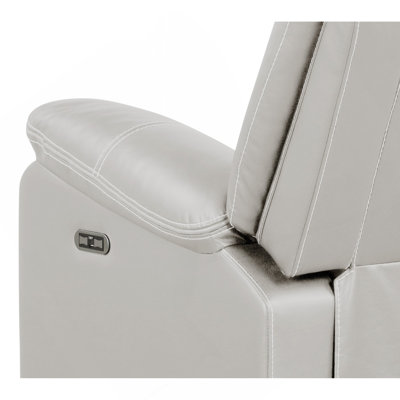 Challenger Modern Contemporary LED Power Recliner Chair Made With Wood And Metal Frame In Beige
