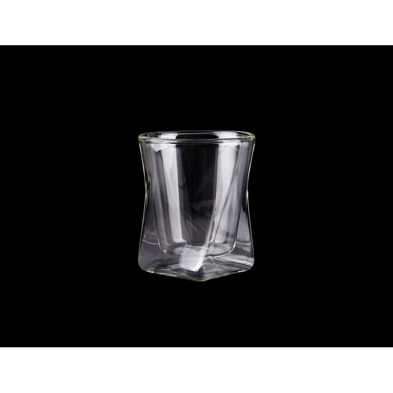 Modern 10 oz Clear Insulated Double Wall Whiskey Glass Set