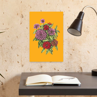 Art mural multicolore Zinnias 1