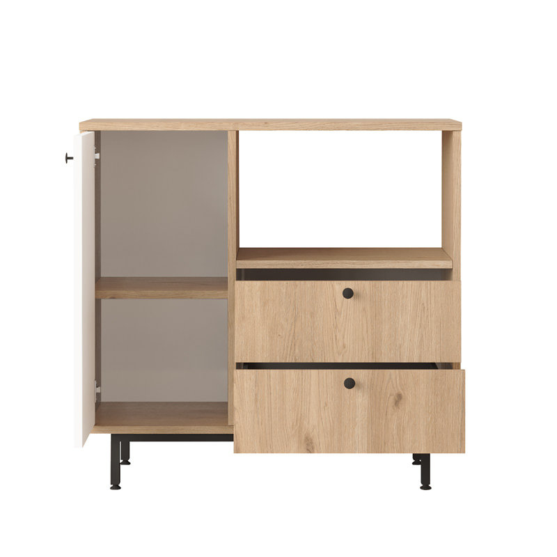 Armoire polyvalente Colesen, Blanc / beige