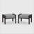 Set Of 2 All-Weather 26” Width Metal Ottomans, Khaki Frame With Gray Cushions-362553205