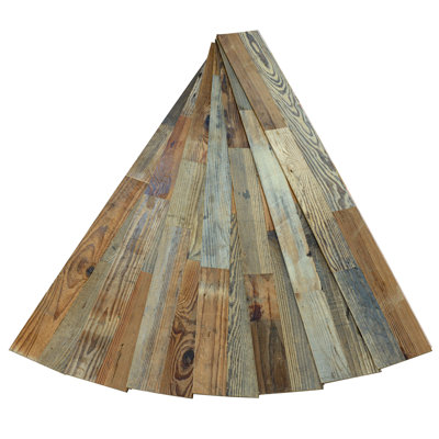 Luxdecor Real Reclaimed Wood Planks For Wall-10 Pieces Easy Nail-up Shiplap Rustic Style 6" Wide Wood Shiplap Panels For Wall 19.44 Sq Ft (natural Weathered Brown)
