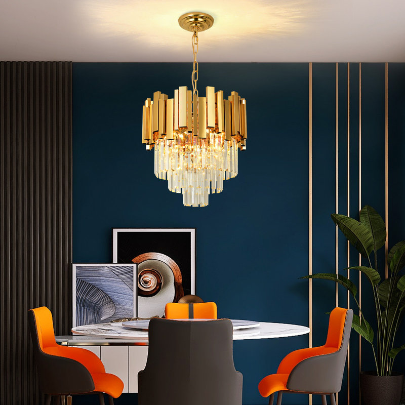Aaston Chandelier, Gold, 135cm H x 39cm W x 39cm D, 4