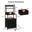 41 cm W Steel and Iron Bedside Table