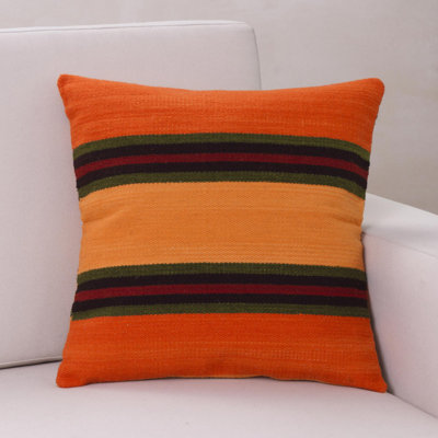 Striped Cotton Blend Pillow Cover