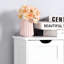 Armoire de rangement blanche pour salle de bain - Tablette réglable et tiroirs à poignées routées