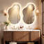 Miroir de salle de bain asymétrique certifié UL / ETL en forme de nuage avec rétroéclairage, antibuée, éclairage 3 couleurs, gradation continue, verre trempé, garantie de 3 ans-1039598531