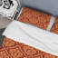Orange damassé - ensemble de housse de couette abstrait - microfibre de polyester-1217569184