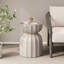Ensemble de table basse et de table d'appoint 13 "modernes et imperméables pour l'extérieur et l'intérieur, conception durable en ciment Mgo, convenant pour le patio, le jardin, la cour et le salon, blanc, 2 pièces-891287481