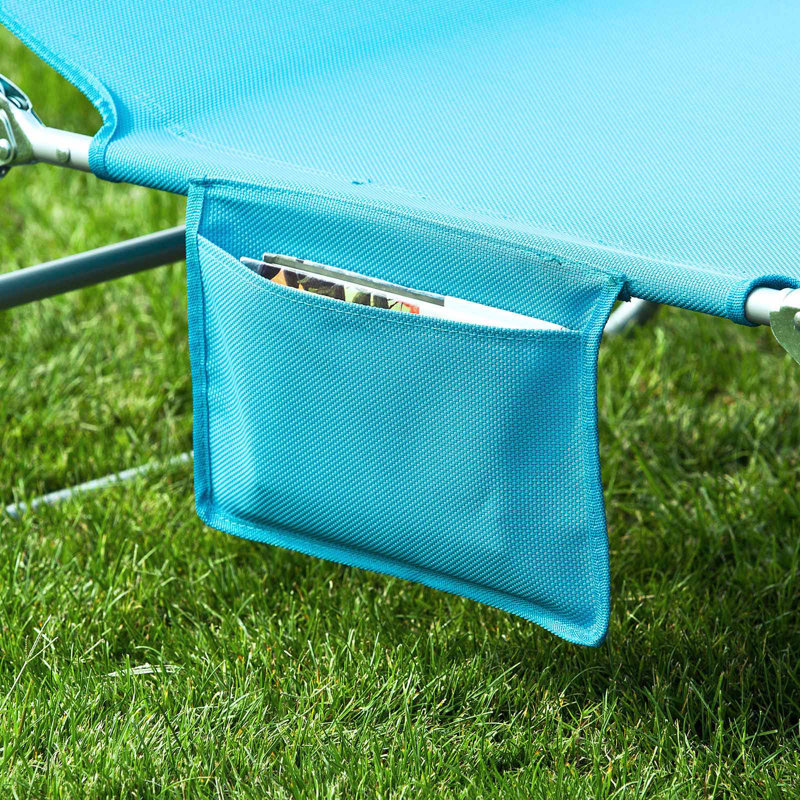 Flanderson 195cm Long Reclining Chaise Lounge Set, Blue