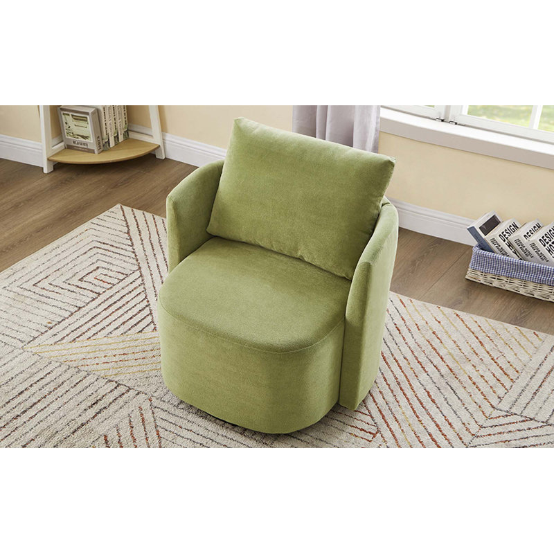 Fauteuil d'appoint rembourré 29,9 po avec base pivotante à 360 ° pour salon, chambre à coucher, bureau ou hôtel