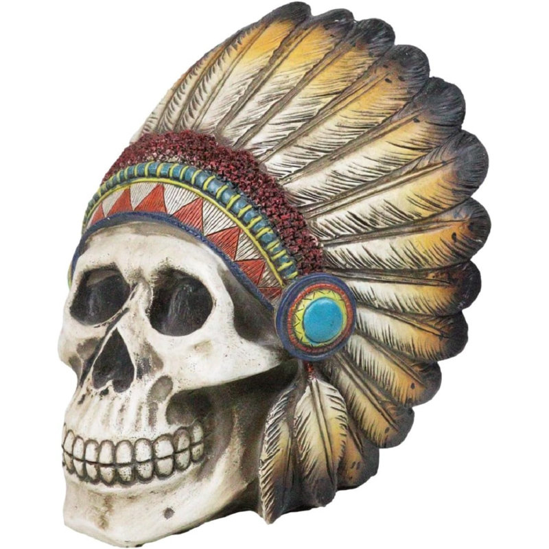 Figurine tête de crâne de chef indien Indian Rock