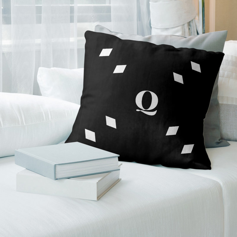 Coussin décoratif en faux suède avec texte personnalisé G-Diamond 16 x 16, Oui