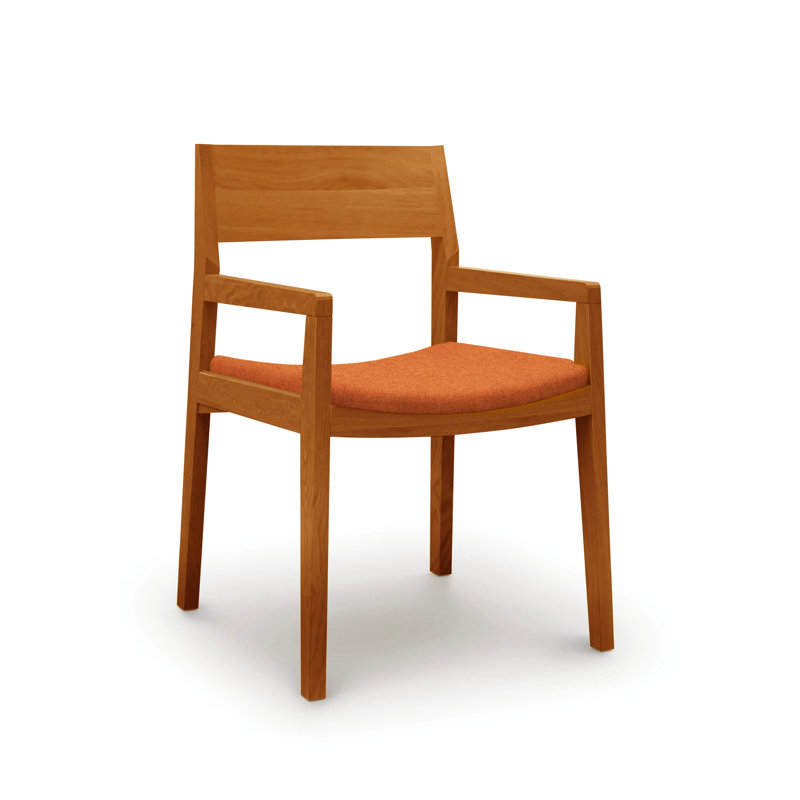 Iso Microsuede Arm Chair, Onyx Microsuede, Autumn Cherry