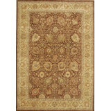 Tabriz Hand Knotted Wool Floral Area Rug in Brown