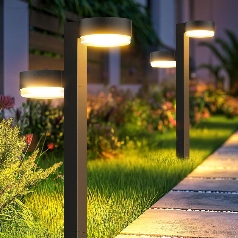 Éclairage de sentier solaire noir mat pour éclairage extérieur