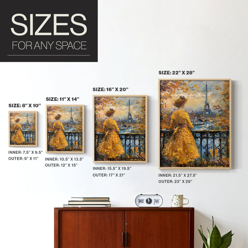 Reproduction encadrée WOMEN Series DCXVII - bois massif, Naturel, H 15 po x l 12 po