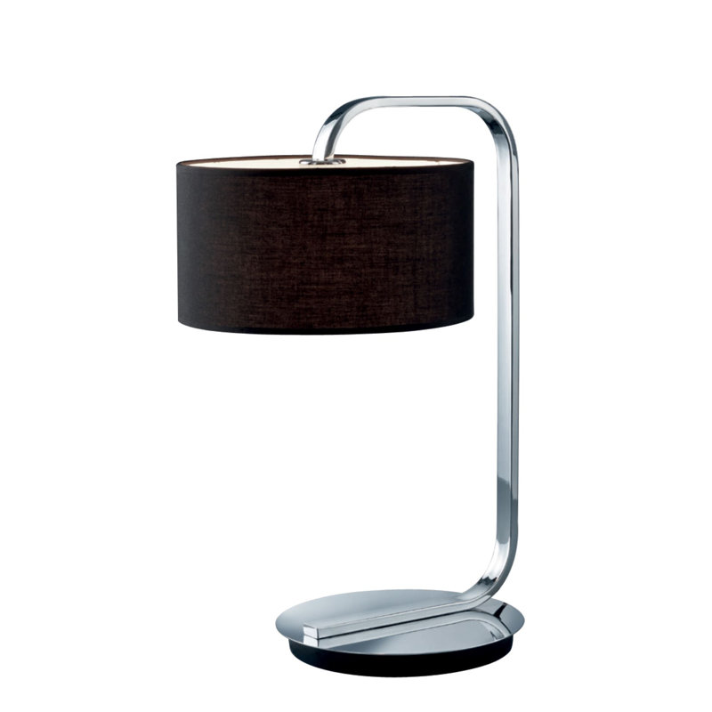 Ackley Metal Arched Lamp, Chrome, Black