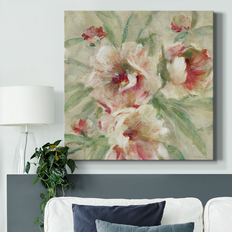 Peony Garden II - Reproduction d'art sur toile tendue, H 32 po x l 32 po x P 1 po